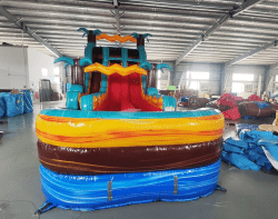 1755196513303 173 18ft tropic shock hybrid dual lane inflatable wa 1 18ft Tropic Shock Wet/Dry Dual Lane Water Slide