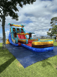 18ft tropic shock hybrid dual lane inflatable water slide 966000 1 1 18ft Tropic Shock Wet/Dry Dual Lane Water Slide